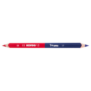 Kores Crayon de couleur TWIN Jumbo, bleu/rouge, triangulaire