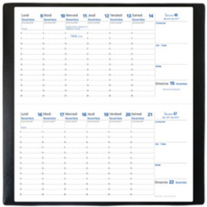 QUO VADIS Agenda de poche 'Bi-Planning', 2026, noir
