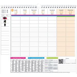 QUO VADIS Calendrier FAMILY PLANNER HEBDO, 2025/2026