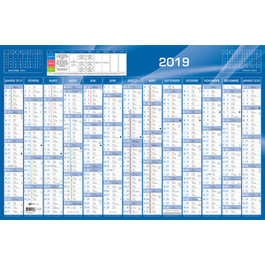 QUO VADIS Calendrier, 650 x 430 mm horizontal, bleu, 2026