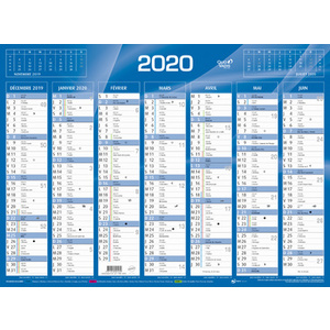 QUO VADIS Calendrier de banque bleu, 270 x 210 mm, 2026