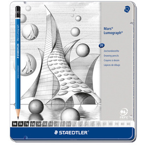 STAEDTLER Crayon Mars Lumograph, étui métallique de 6