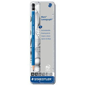 STAEDTLER Crayon Mars Lumograph, étui métallique de 6