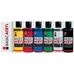 Marabu Peinture acrylique 'BasicAcryl', kit pour débutants