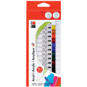 Marabu Peinture acrylique,12 ml, kit de 12