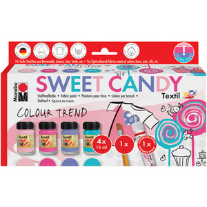 Marabu Peinture pour tissu 'Textil', Kit SWEET CANDY