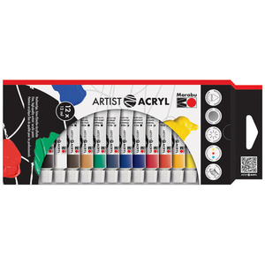 Marabu Set de peinture acrylique 'Artist Acryl', 12 x 12 ml