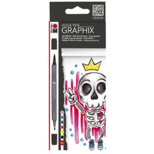 Marabu Feutres aquarellables 'GRAPHIX', KING OF BUBBLEGUM,