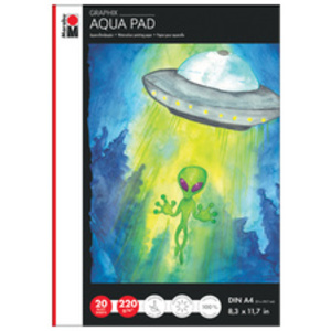 Marabu Bloc de papier aquarelle Aqua Pad GRAPHIX ,220 g/m2