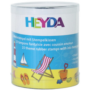 HEYDA Kit de tampons à motif 'vacances', en boîte ronde