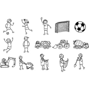 HEYDA Kit de tampons à motifs 'footballeur & chantier'