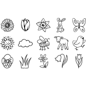 HEYDA Kit de tampons à motif 'printemps', boite ronde