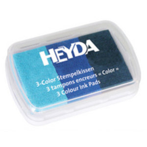 HEYDA Tampons encreurs '3-Color', jaune / orange / rouge