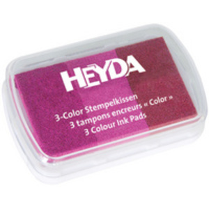 HEYDA Tampons encreurs '3-Color', jaune / orange / rouge