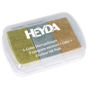 HEYDA Tampons encreurs '3-Color', or / argent / cuivre