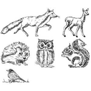 HEYDA Kit de tampons à motifs 'animaux de la f'ret',6 pièces