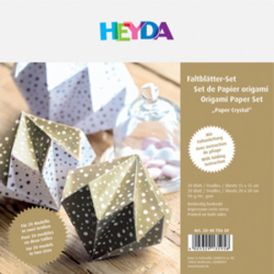 HEYDA Papier pour le pliage, origami 'cristal', blanc/argent
