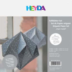 HEYDA Papier pour le pliage, origami 'cristal', blanc/argent