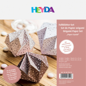 HEYDA Papier pour le pliage, origami 'cristal', blanc/argent