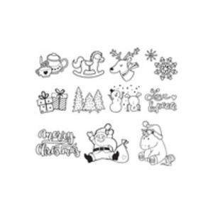HEYDA Set de tampons à motif 'Xmas Patches', boîte à fenêtre