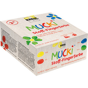 KREUL Peinture au doigt pour textile 'MUCKI', kit de 4