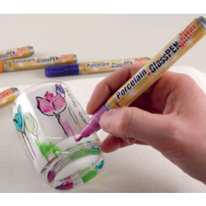 KREUL Marqueur pour verre 'Glass & Porcelain Pen', kit de 5