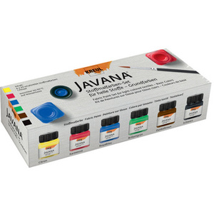 KREUL Peinture pour textiles JAVANA, kit de couleurs de base