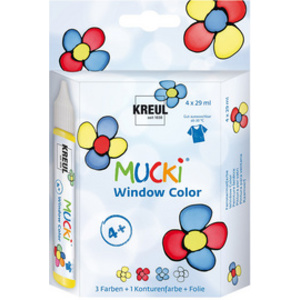 KREUL Window Color Pen 'MUCKI', kit de 4