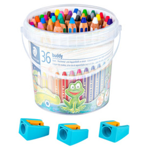 STAEDTLER Crayon de couleur Noris junior, seau de 36