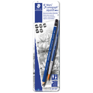 STAEDTLER Mars Crayon Lumograph aquarell, étui en métal de 6