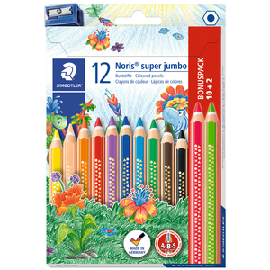 STAEDTLER Crayon de couleur Noris super jumbo, 10+2