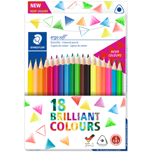 STAEDTLER Crayon de couleur triangulaire ergosoft, 12+2 étui