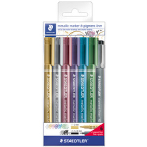 STAEDTLER Marqueur permanent Metallic, étui de 6 + feutre