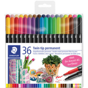 STAEDTLER Feutre double pointe permanent, étui de 18