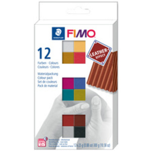 FIMO EFFECT LEATHER Kit de pâte à modeler, kit de 12