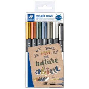 STAEDTLER Feutre pinceau metallic brush, étui de 6