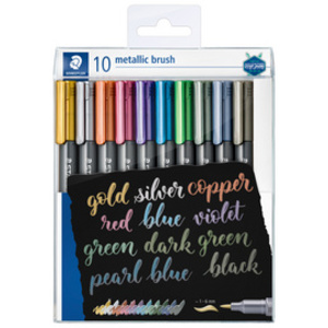 STAEDTLER Feutre pinceau metallic brush, étui de 10