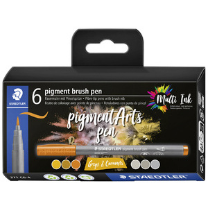 STAEDTLER Feutre pigment brush pen 'Greys & Caramels'