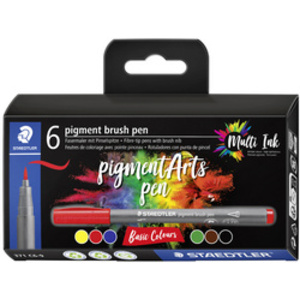 STAEDTLER Feutre pigment brush pen 'Basic Colours'
