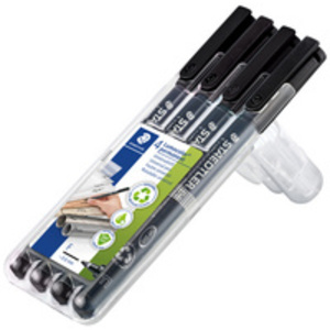 STAEDTLER Marqueur permanent 318F Lumocolor, étui de 4, noir