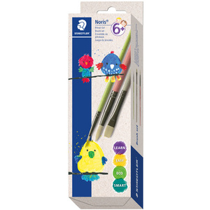 STAEDTLER Set pinceaux à poils synthétiques Noris, 3 pièces