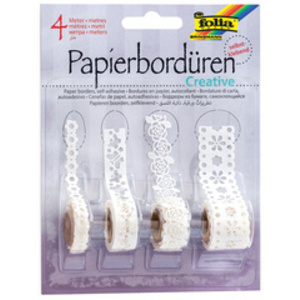folia Bordures en papier 'Creative', autocollant, blanc
