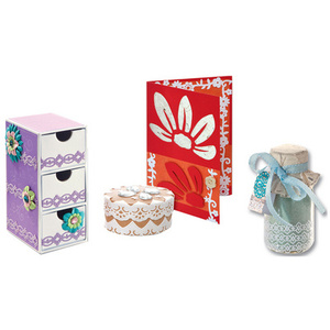 folia Bordures en velours 'dentelle', autocollant, blanc