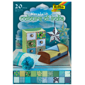 folia Bloc de papier naturel 'KERALA', 20 feuilles