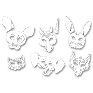 folia Masques pour enfants, en carton, 6 motifs assortis