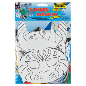 folia Masques pour enfants, en carton, 6 motifs assortis
