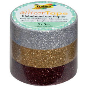 folia Ruban adhésif 'Glitter-Tape', cuivre/turquoise/violet