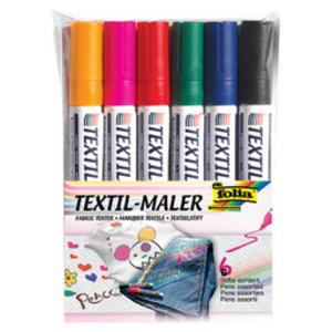 folia Marqueur pour textiles, set de 12, assorti