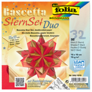 folia Feuilles de papier pliable étoile Bascetta, 75 g/m2
