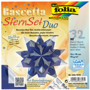 folia Feuilles de papier pliable étoile Bascetta, 75 g/m2